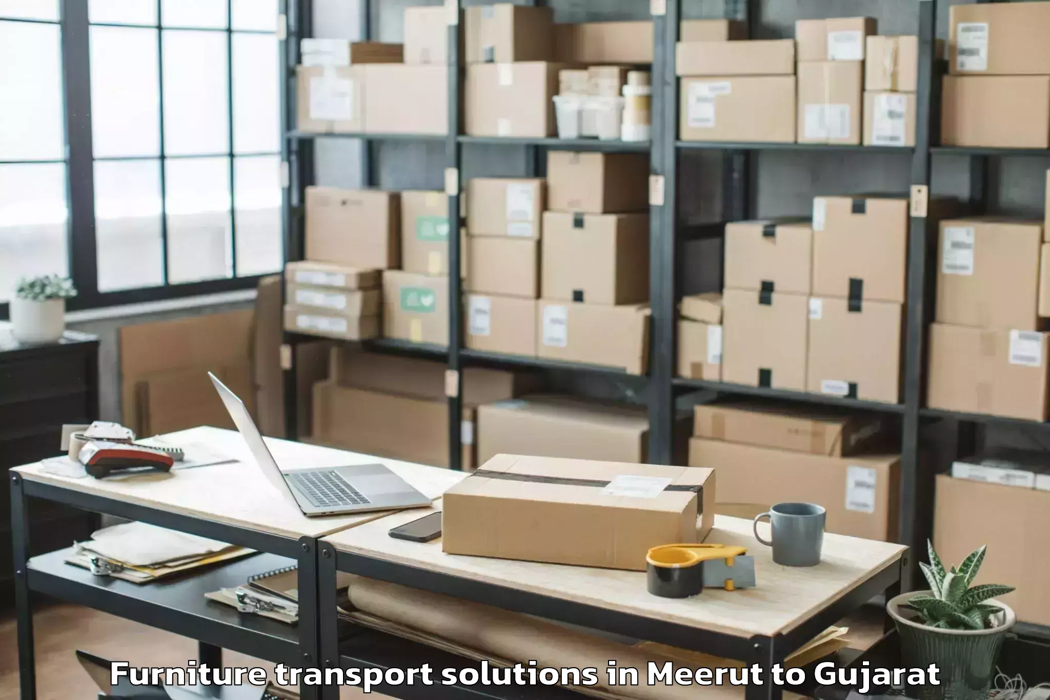 Affordable Meerut to Iiit Vadodara Furniture Transport Solutions